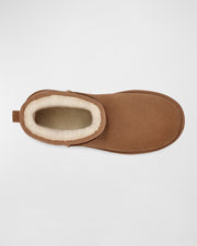 Classic Mini Plattform Wildleder-Booties - Kastanie